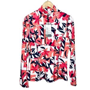 Callaway 1/4 Zip Pullover Geometric Floral Print Womens Size M Golf Tennis UPF